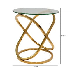 Ulric Gold Metal And Glass End Table Side Table