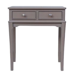 Arabella Small Slim Taupe Wood 2 Drawer Console Table Hallway Table