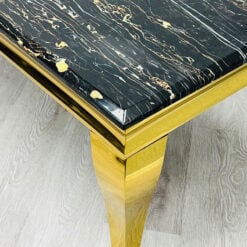 Black And Gold Marble And Gold Metal Rectangular Large Coffee Table