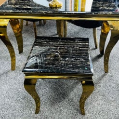 Black And Gold Marble And Gold Metal Side Table End Table