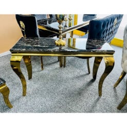 Black And Gold Marble And Gold Metal Slim Console Hallway Table