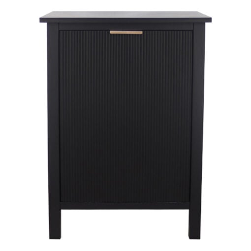 Ebony Black Pine Wood 1 Door Storage Cabinet Side End Display Table