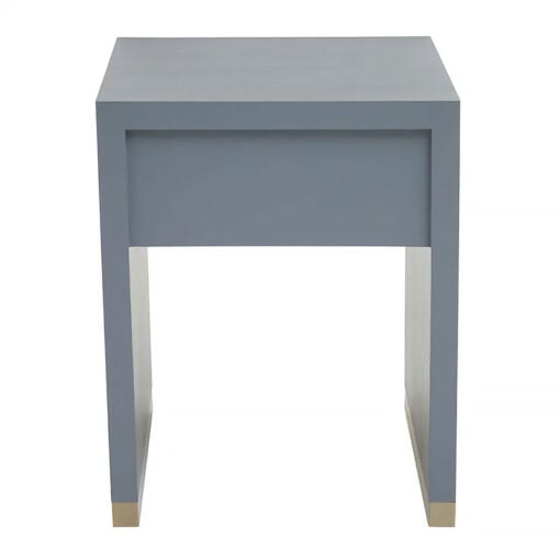 Art Deco 1 Drawer Grey Wood And Gold Metal Side Table Bedside Cabinet