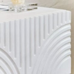 Art Deco Boho 2 Door White Mango Wood And Gold Metal Sideboard