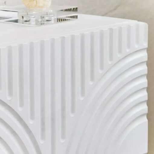 Art Deco Boho 2 Door White Mango Wood And Gold Metal Sideboard