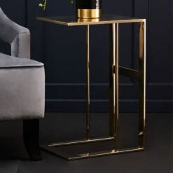 Art Dèco Gold Metal Sofa Table Laptop Table Side Table