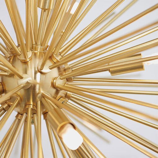 Art Deco Sputnik Gold Brass Spikes 9 Light Ceiling Pendant Chandelier 62cm