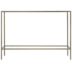 Avi Gold Metal And Clear Glass Slim Narrow Console Table Hallway Table