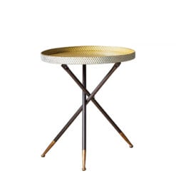 Black And Gold Metal Tripod Boho Side Table End Table