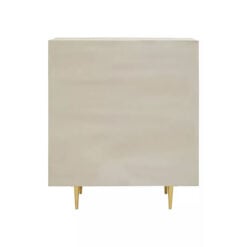 Boho Cream White Mango Wood And Gold Metal 2 Door Sideboard Cabinet