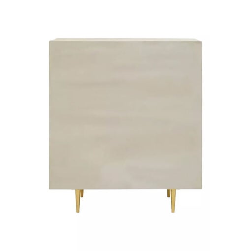 Boho Cream White Mango Wood And Gold Metal 2 Door Sideboard Cabinet