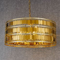 Boho Gold Metal Dimmable 5 Light Ceiling Pendant Chandelier 56cm