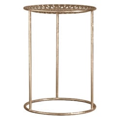 Boho Moroccan Gold Metal Side Table End Table