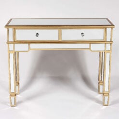 Canterbury 2 Drawer Gold Mirrored Glass Venetian Slim Console Table