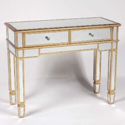 Canterbury 2 Drawer Gold Mirrored Glass Venetian Slim Console Table