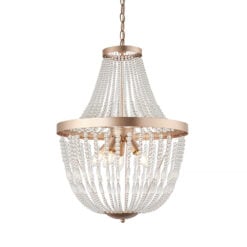 Crystal and Rose Gold Dimmable 5 Light Ceiling Chandelier Pendant 45cm