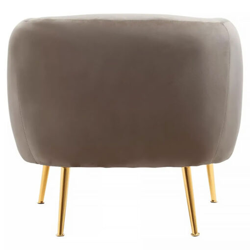 Dark Beige Velvet And Gold Metal Armchair Accent Chair