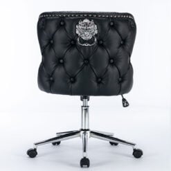 Diana Black Faux Leather And Chrome Office Chair With Lion Knocker