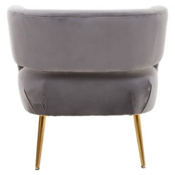 Grey Velvet And Gold Metal Open Back Tub Accent Chair Armchair