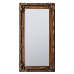 Louis Baroque French Rustic Carved Gold Leaf Floor Mirror Wall Mirror 175cm