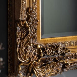 Louis Baroque French Rustic Carved Gold Leaf Wall Mirror 120cm