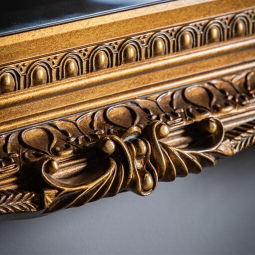 Louis Baroque French Rustic Carved Gold Leaf Wall Mirror 120cm