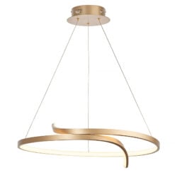 Matt Gold Metal Suspended LED Ceiling Pendant Chandelier 57cm