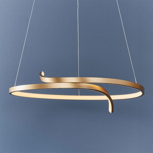 Matt Gold Metal Suspended LED Ceiling Pendant Chandelier 57cm