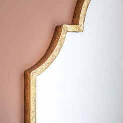 Modern Arched Gold Metal Large Wall Mirror 80cm