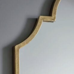 Modern Arched Gold Metal Large Wall Mirror 80cm