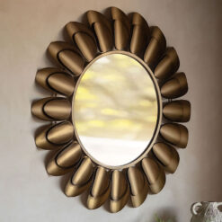 Modern Layered Large Bronze Antique Gold Wall Mirror 94cm