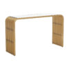 Zuri Art Deco Matte Gold Metal And Clear Glass Console Hallway Table ...