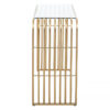 Zuri Art Deco Matte Gold Metal And Clear Glass Console Hallway Table ...