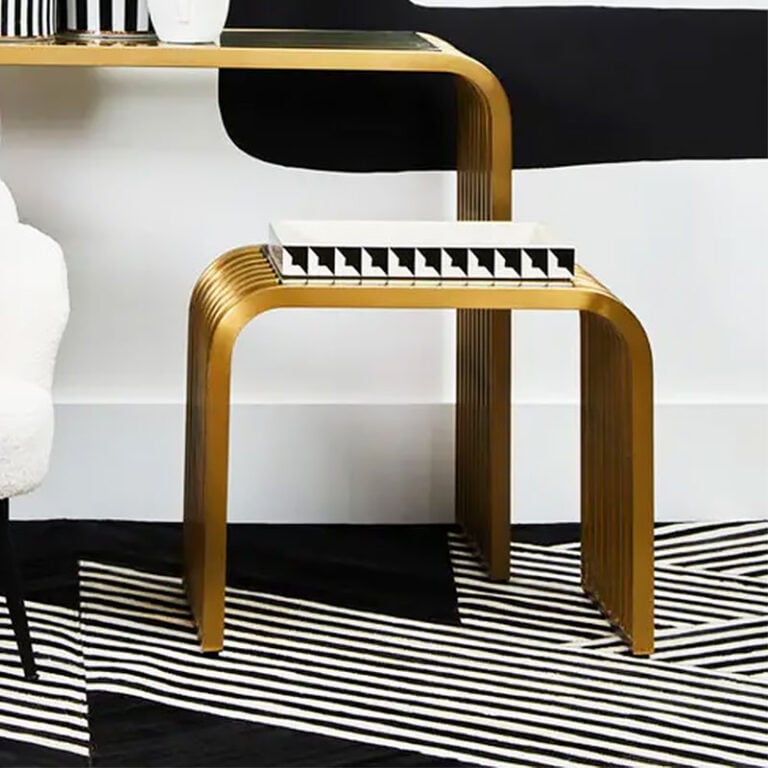 Zuri Art Deco Matte Gold Metal And Clear Glass Console Hallway Table ...