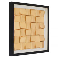 Art Deco 3D Carved Gold Wood Abstract Wall Art With Black Frame 60cm