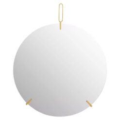 Art Deco Round Gold Metal Wall Mirror 70cm With Hanging Loop