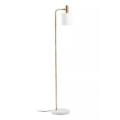 Art Deco White Marble And Gold Metal Floor Lamp 154cm