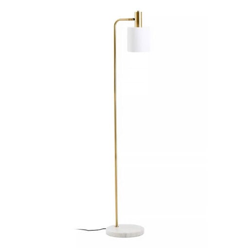 Art Deco White Marble And Gold Metal Floor Lamp 154cm