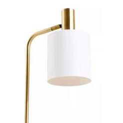 Art Deco White Marble And Gold Metal Floor Lamp 154cm