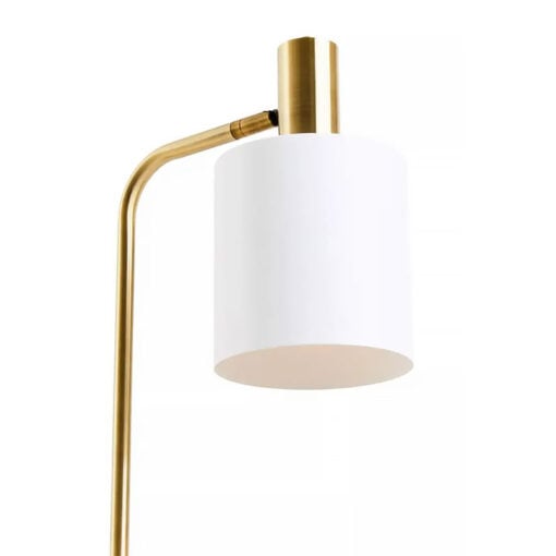 Art Deco White Marble And Gold Metal Floor Lamp 154cm