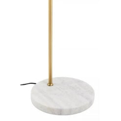 Art Deco White Marble And Gold Metal Floor Lamp 154cm