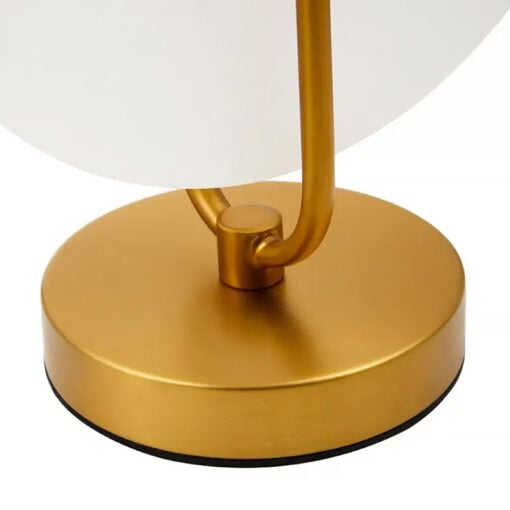 Art Deco White Marble And Gold Metal Wheel Table Lamp 32cm