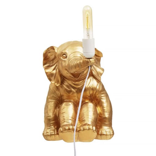 Boho Elephant Animal Character Gold Table Lamp Desk Lamp 34cm