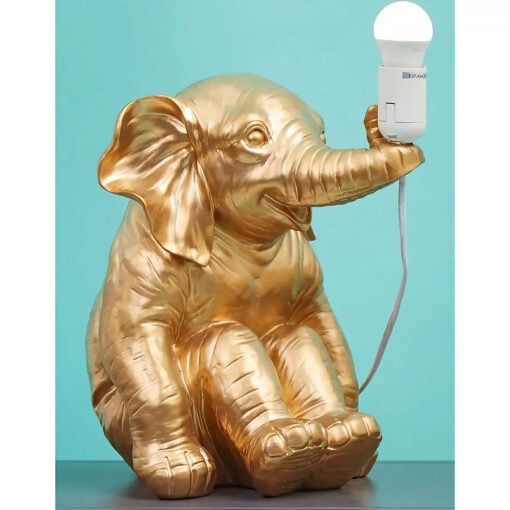 Boho Elephant Animal Character Gold Table Lamp Desk Lamp 34cm