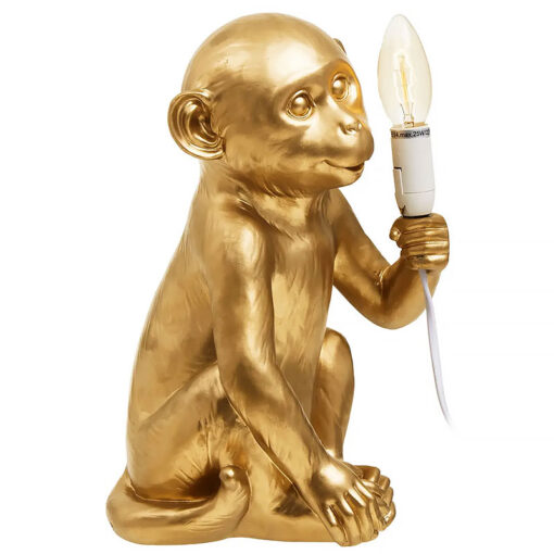 Boho Monkey Animal Character Gold Table Lamp Desk Lamp 34cm