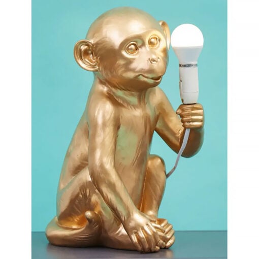 Boho Monkey Animal Character Gold Table Lamp Desk Lamp 34cm