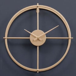 Cain Round Industrial Gold Metal Skeleton Wall Clock 40cm