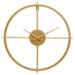 Cain Round Industrial Gold Metal Skeleton Wall Clock 40cm