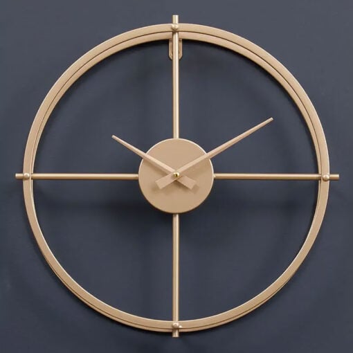 Cain Round Industrial Gold Metal Skeleton Wall Clock 40cm