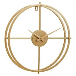 Cain Round Industrial Gold Metal Skeleton Wall Clock 40cm